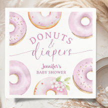Donuts Baby Shower Meisje Roze Brunch Papieren Ser