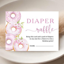 Donuts Baby Shower Meisje Roze Luier Raffle