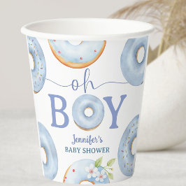 Donuts Baby Shower Oh Boy Blauwe Brunch  Papieren Bekers