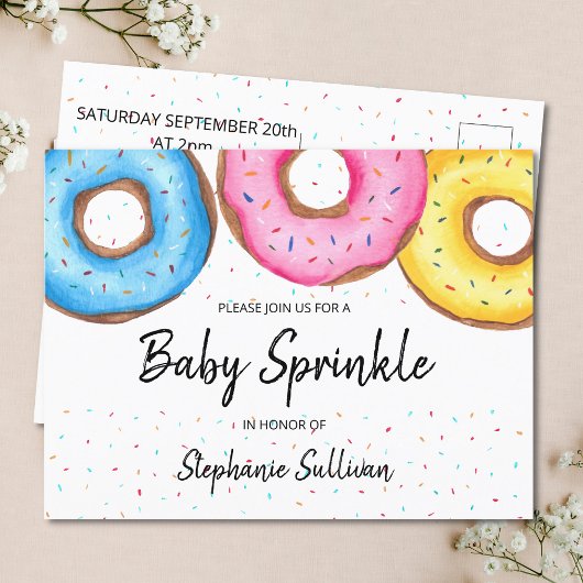 Donuts Baby Sprinkle Invitation Briefkaart