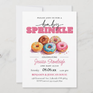 Donuts Baby Strooiblaadjes Roze Baby Meisje Kaart