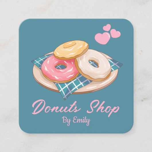 Donuts Bakery Square Visitekaartje (Voorkant)