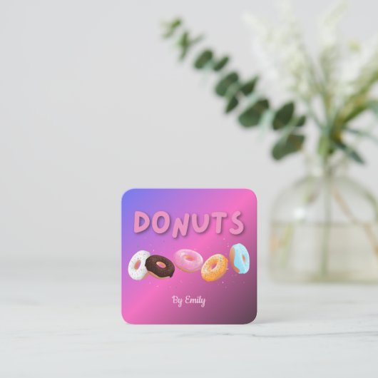Donuts Bakery Square Visitekaartje (Staand voorkant)
