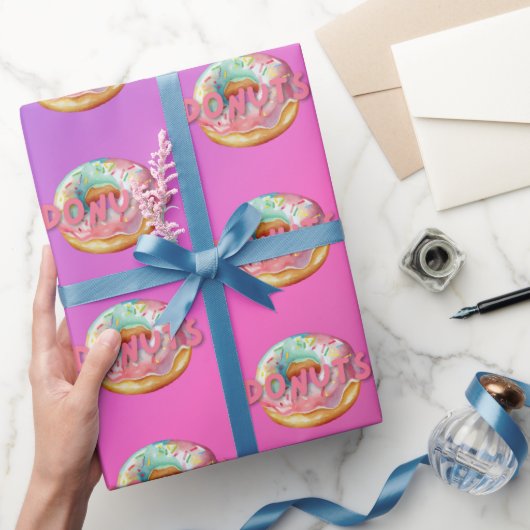 Donuts besprenkelt waterverf cadeaupapier (Geschenken)