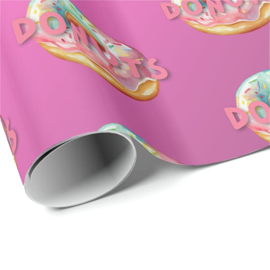 Donuts besprenkelt waterverf cadeaupapier (Rol Hoek)