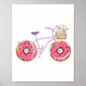 Donuts Bike - Funny Bicycle met Doughnut Wheels Poster (Voorkant)