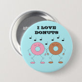Donuts Blue Ronde Button 7,6 Cm (Voorkant /achterkant)