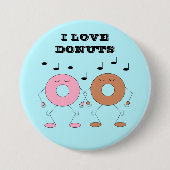 Donuts Blue Ronde Button 7,6 Cm (Voorkant)