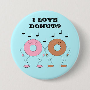 Donuts Blue Ronde Button 7,6 Cm