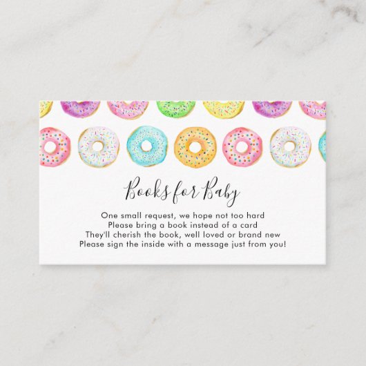 Donuts Boeken voor Baby insert kaart (Voorkant)