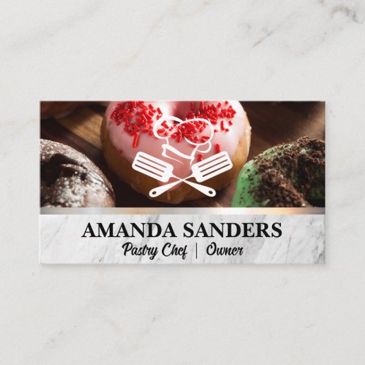 Donuts | Chef Spatula Logo Visitekaartje (Voorkant)