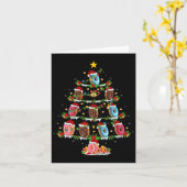 Donuts Christmas Tree Lights Funny Fast Food Donut Kaart (Gele Bloem)