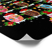 Donuts Christmas Tree Lights Funny Fast Food Donut Poster (Hoek)
