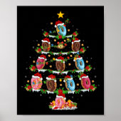 Donuts Christmas Tree Lights Funny Fast Food Donut Poster (Voorkant)