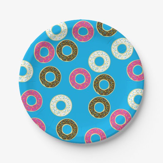 Donuts Colorful Doughnuts1st Birthday Party Theme Papieren Bordje (Voorkant)