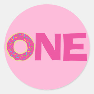Donuts Colorful Doughnuts1st Birthday Party Theme Ronde Sticker