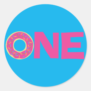 Donuts Colorful Doughnuts 1e Birthday Party Theme Ronde Sticker