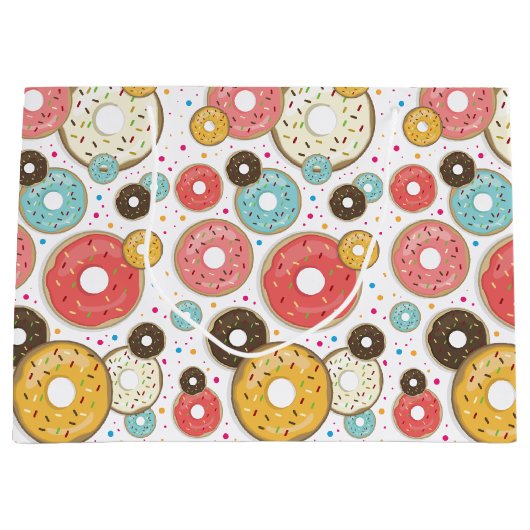 Donuts Colorful Pattern Groot Cadeauzakje (Voorkant)