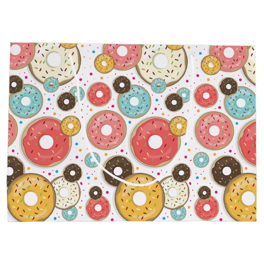 Donuts Colorful Pattern Groot Cadeauzakje (Achterkant)