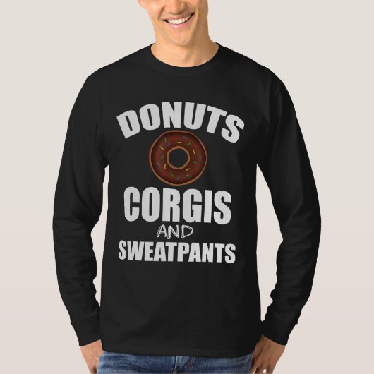 Donuts Corgis Sweatpants Dog T-shirt (Voorkant)