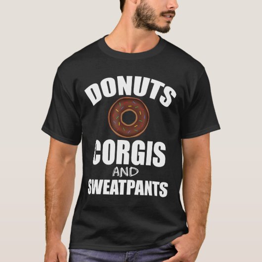 Donuts Corgi's Trainingsbroek Hond T-shirt (Voorkant)