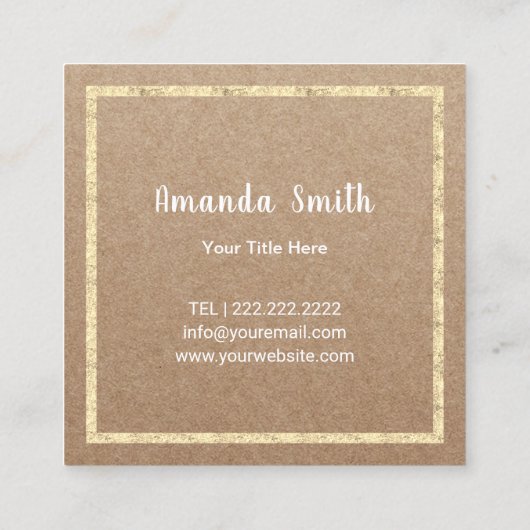 Donuts Cupcake Handmade Bakery Cafe Rustic Kraft Vierkante Visitekaartje (Achterkant)