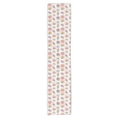 Donuts Cupcakes Cute Trendy Woodland Waterverf Korte Tafelloper (Voorkant)