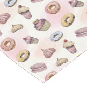Donuts Cupcakes Cute Trendy Woodland Waterverf Korte Tafelloper (Hoek)