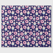 Donuts, cupcakes en macarons cadeaupapier (Vlak)