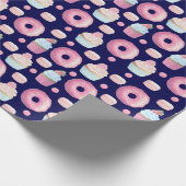 Donuts, cupcakes en macarons cadeaupapier (Hoek)