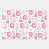 Donuts, cupcakes en macarons inpakpapier vel (Voorkant 2)