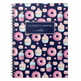 Donuts, cupcakes en macarons notitieboek