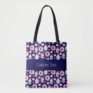Donuts, cupcakes en macarons tote bag