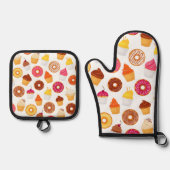 Donuts & Cupcakes Ovenwant & Pannenlap Set (Voorkant)