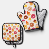 Donuts & Cupcakes Ovenwant & Pannenlap Set (Voorkant / Achterkant)