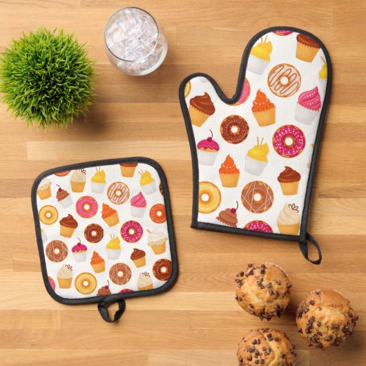 Donuts & Cupcakes Ovenwant & Pannenlap Set (Top down)