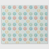 Donuts Cute Mint Green Pink & Yellow Cadeaupapier (Vlak)