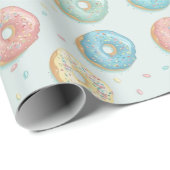 Donuts Cute Mint Green Pink & Yellow Cadeaupapier (Rol Hoek)