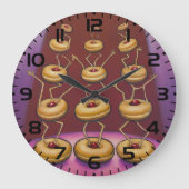 Donuts dansen grillige donut personages grote klok (Voorkant)
