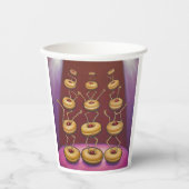 Donuts dansen grillige donut personages papieren bekers (Voorkant)