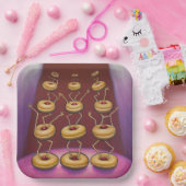 Donuts dansen grillige donut personages papieren bordje (Feest)
