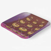 Donuts dansen grillige donut personages papieren bordje (Gebogen)