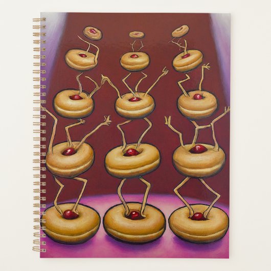 Donuts dansen grillige donut personages planner (Voorkant)