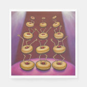Donuts dansen grillige donut personages servet (Voorkant)