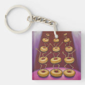Donuts dansen grillige donut personages sleutelhanger (Voorkant)