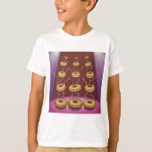 Donuts dansen grillige donut personages t-shirt (Voorkant)