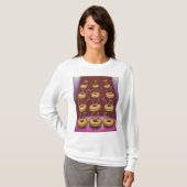 Donuts dansen grillige donut personages t-shirt (Voorkant volledig)