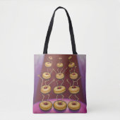 Donuts dansen grillige donut personages tote bag (Voorkant)