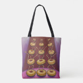 Donuts dansen grillige donut personages tote bag (Achterkant)