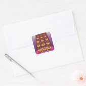 Donuts dansen grillige donut personages vierkante sticker